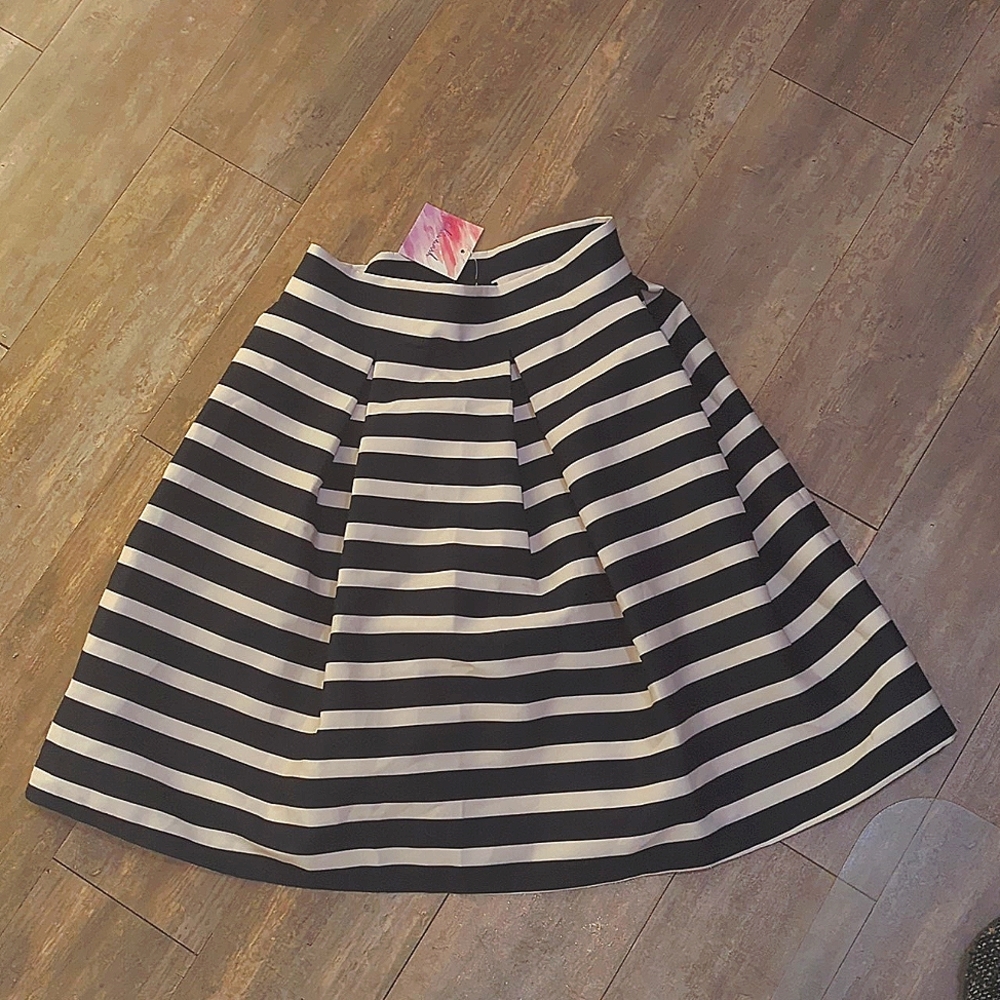 Brand new Chicwish Skirt in Navy and White with Zip up on the Side